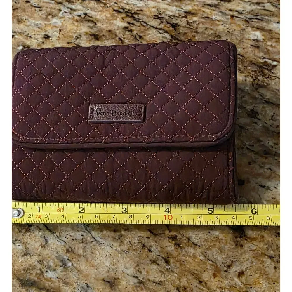Vera Bradley Iconic RFID Riley Compact Wallet Trifold Burgandy NWOT - Picture 5 of 6